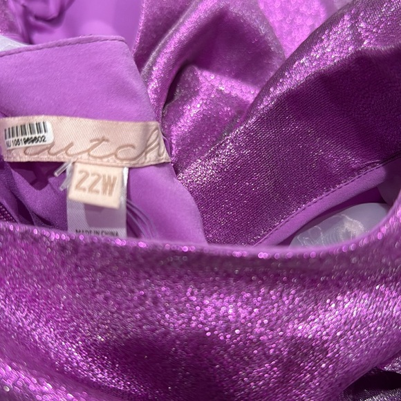 Anthropologie Hutch Purple Satin Puff Sleeve Romper 22W - Picture 3 of 3
